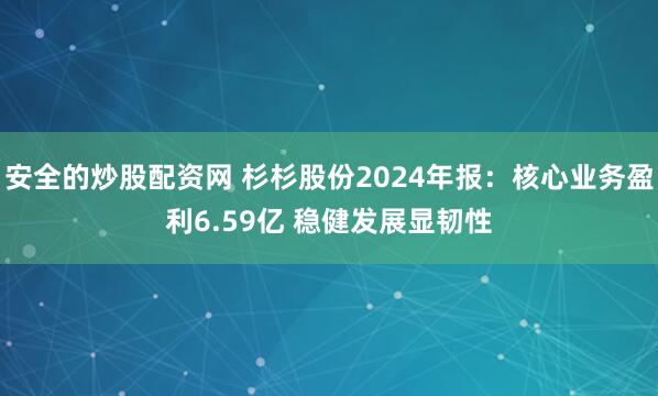 安全的炒股配资网 杉杉股份2024年报：核心业务盈利6.59亿 稳健发展显韧性
